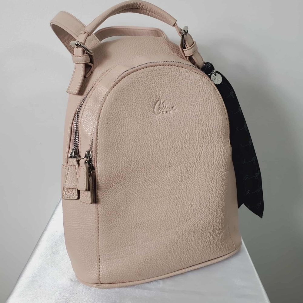 Celine Dion Light Pink Vegan/ Faux Leather Backpack
